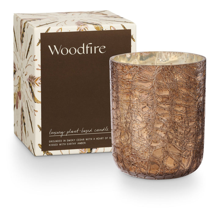 Woodfire Boxed Crackle Glass Candle