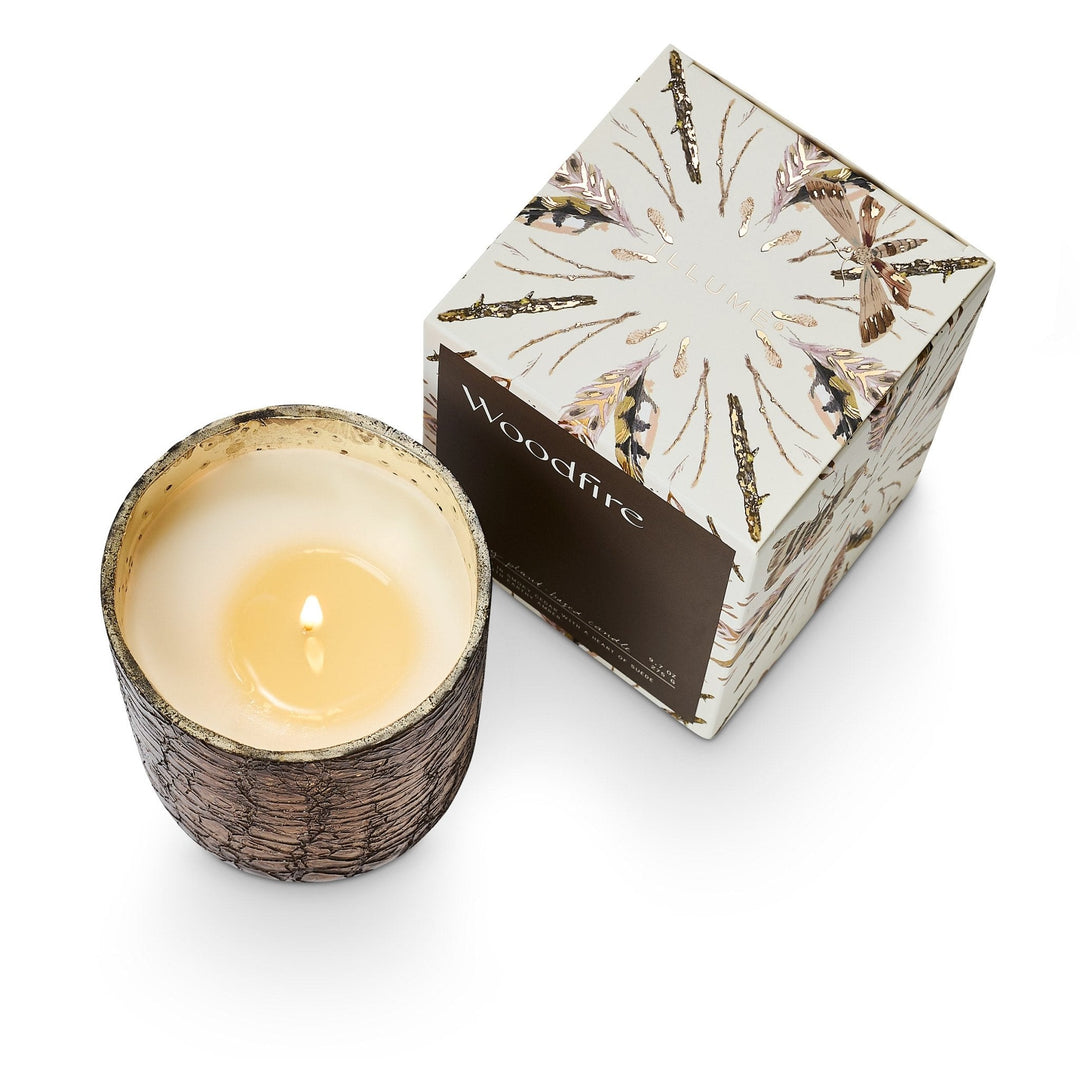 Woodfire Boxed Crackle Glass Candle