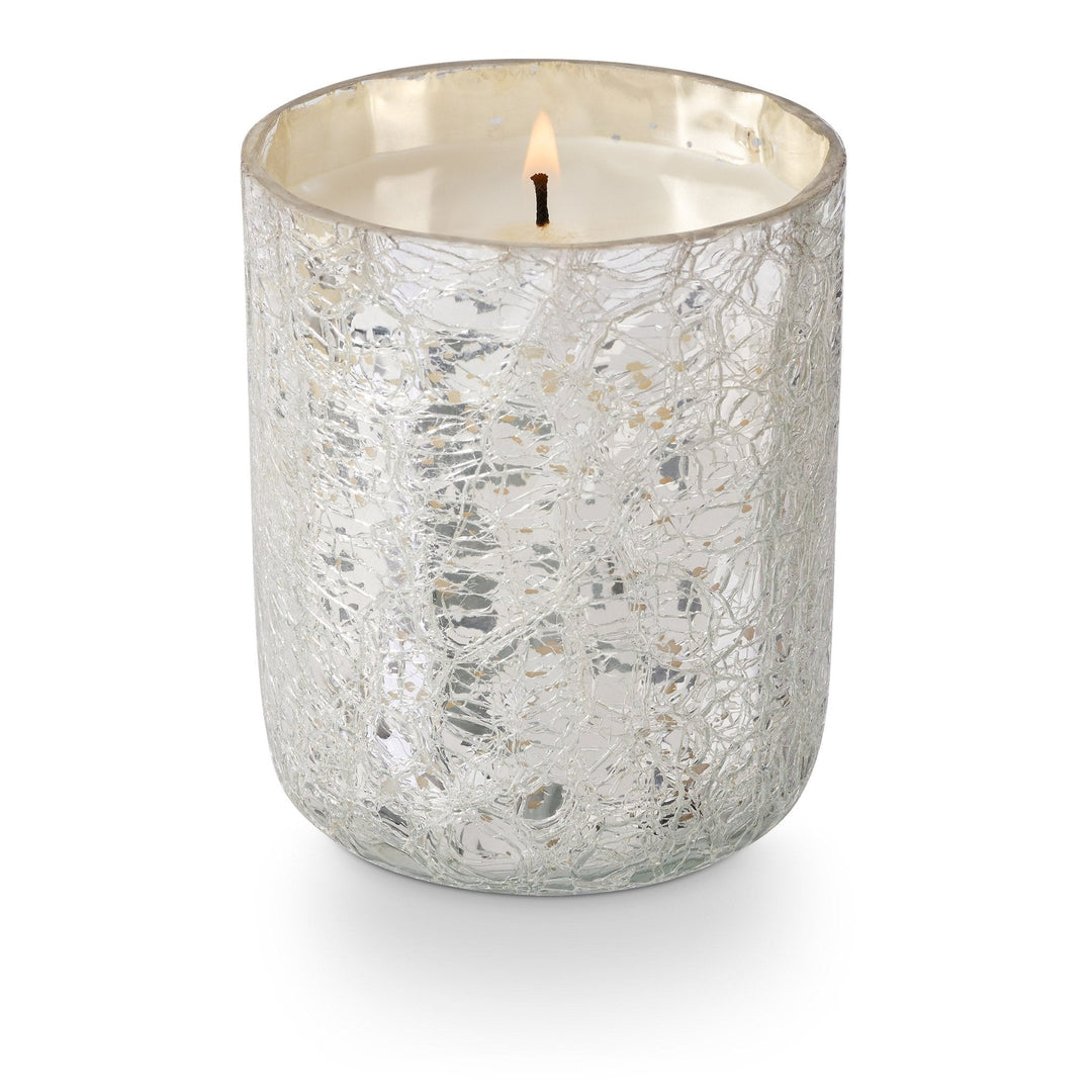 Balsam and Cedar Boxed Crackle Glass Candle