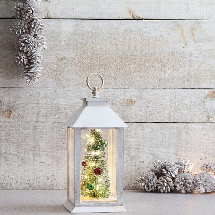 LED Tree Lantern Ornament White