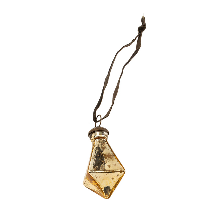 Small Gold Diamond Droplet Ornament