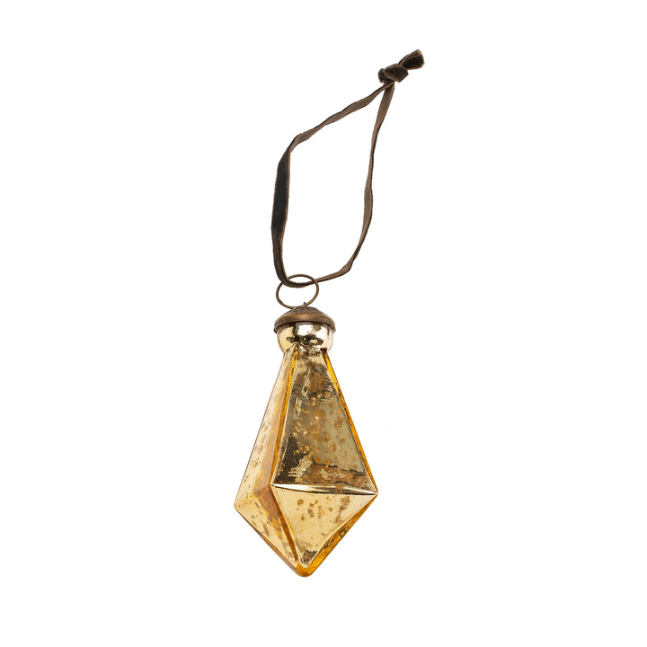 Small Gold Diamond Droplet Ornament
