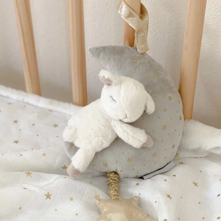 Plush Lamb and Moon Musical Mobile