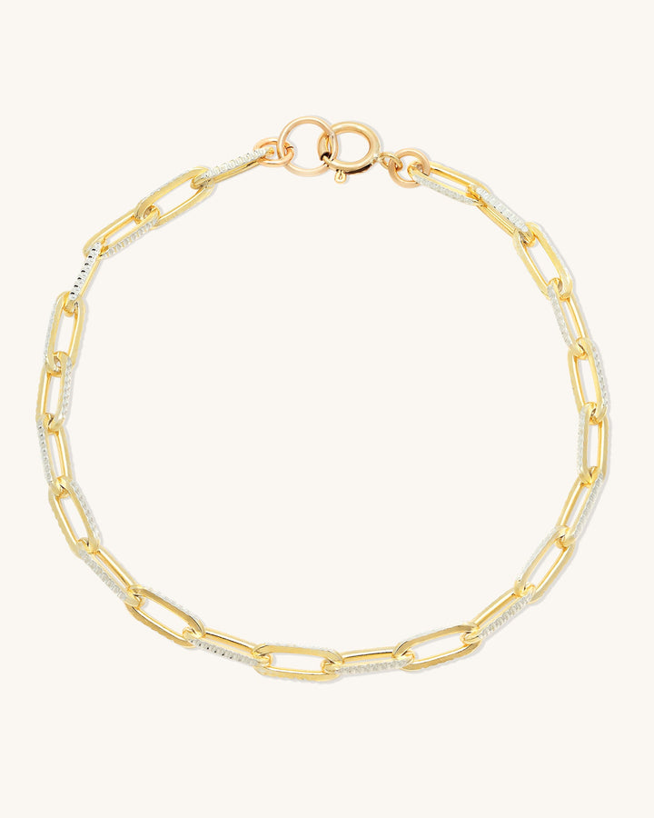 Diamond Cut Paperclip Anklet