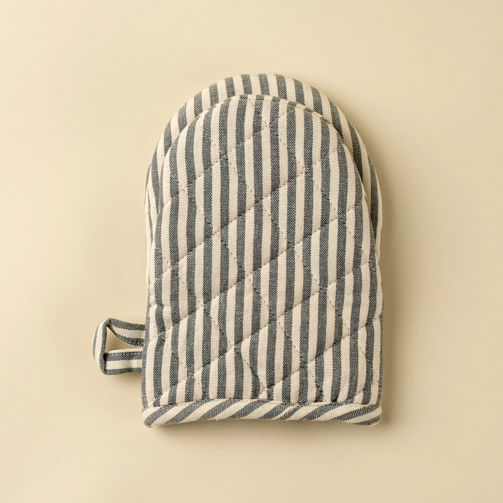 Hampton Stripe Oven Mitt Slate Grey