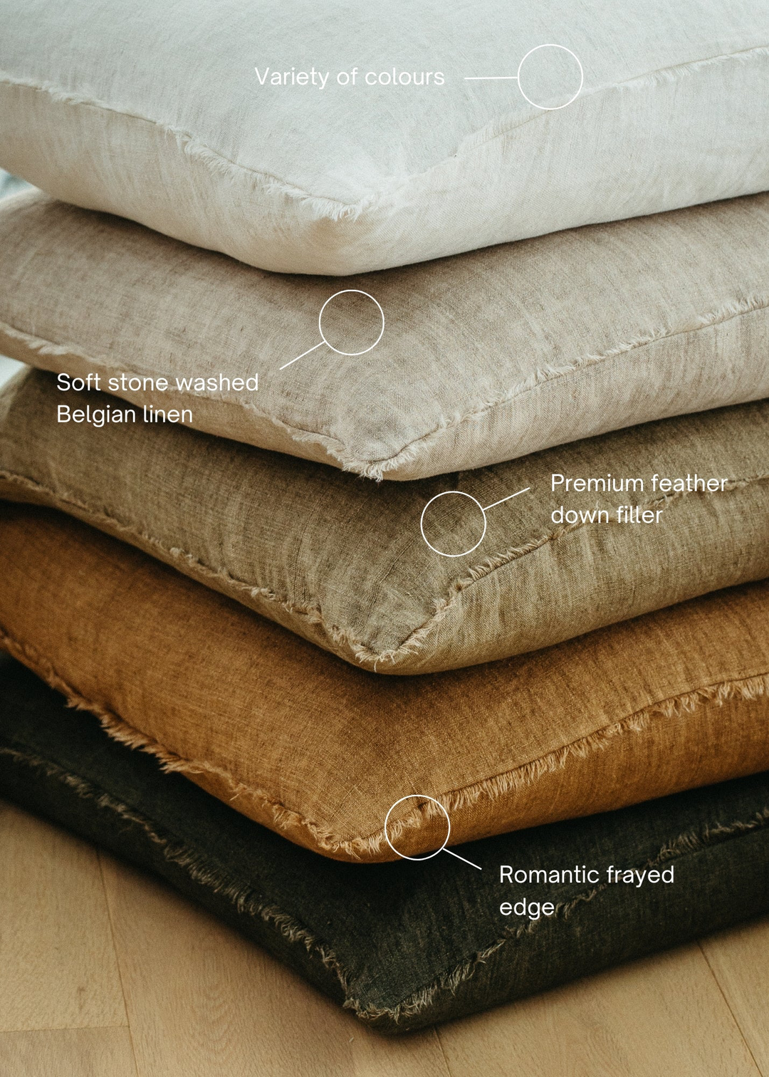 Lina Linen Pillow Dark Moss