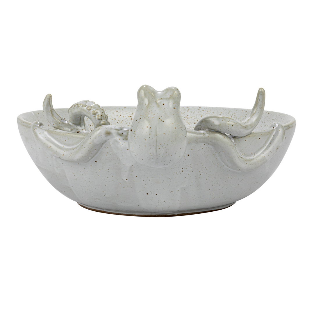 Stoneware White Octopus Bowl