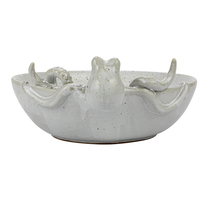 Stoneware White Octopus Bowl
