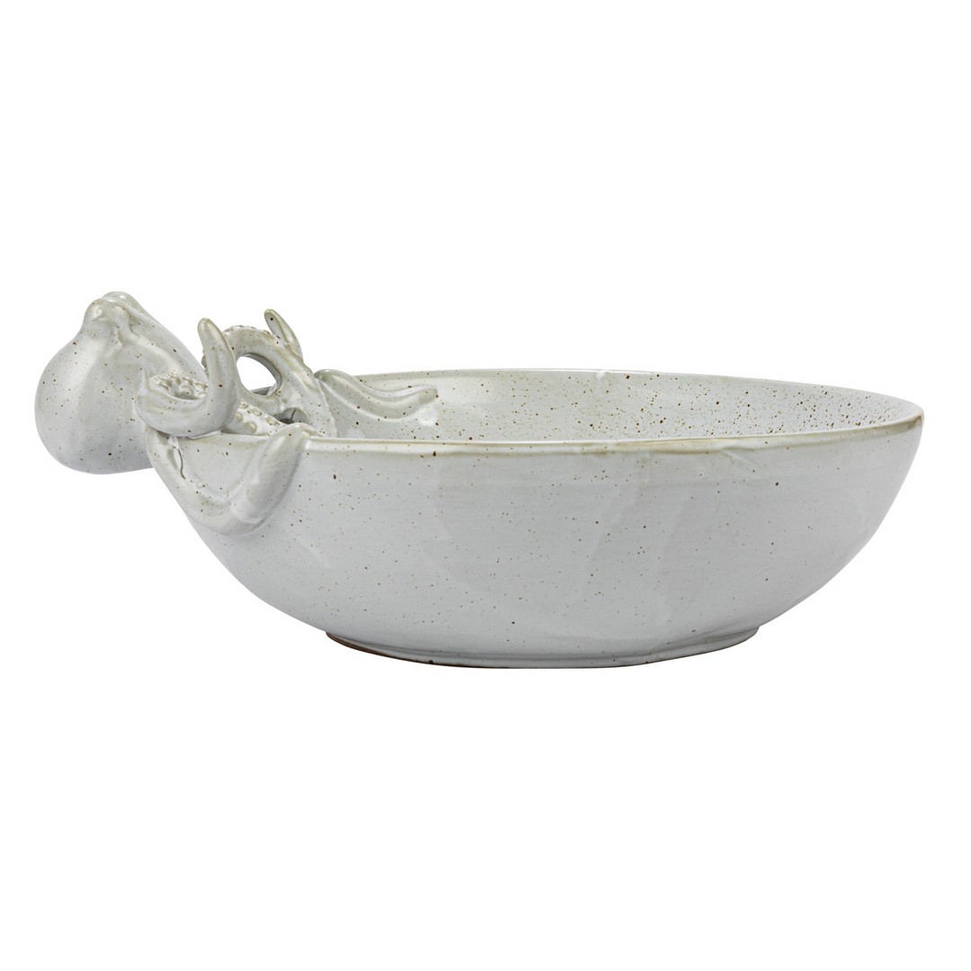 Stoneware White Octopus Bowl