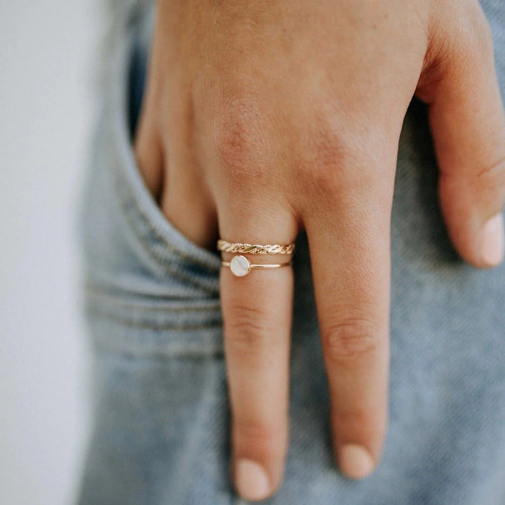 Rainbow Moonstone Ring