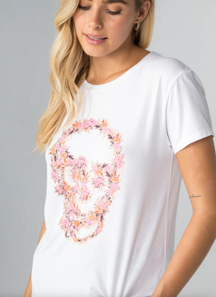 Classic T-Shirt Flower Skull