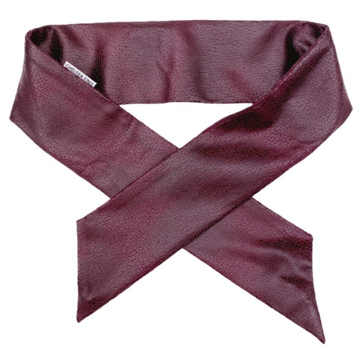 Bordeaux Faux Leather Wire Scarf