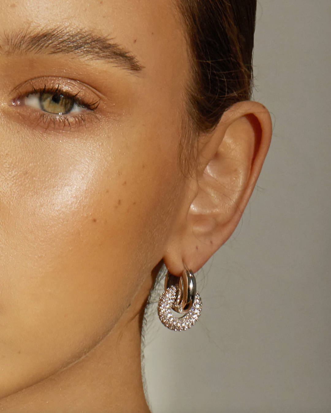 The Pave Interlock Hoops