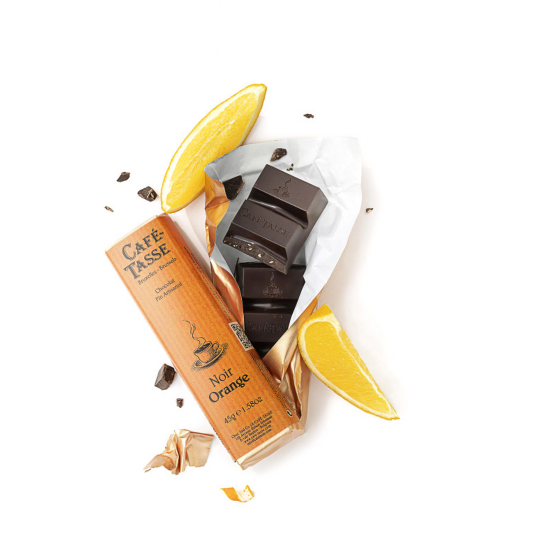 Dark chocolate bar with Orange peel