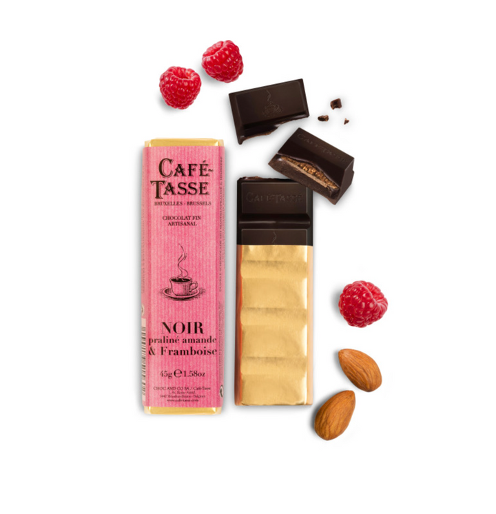 Dark chocolate bar with Almond & Raspberry