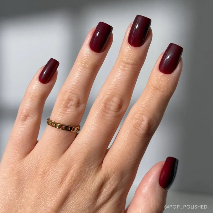 Cherry Mocha Press-On Nails | Medium Square