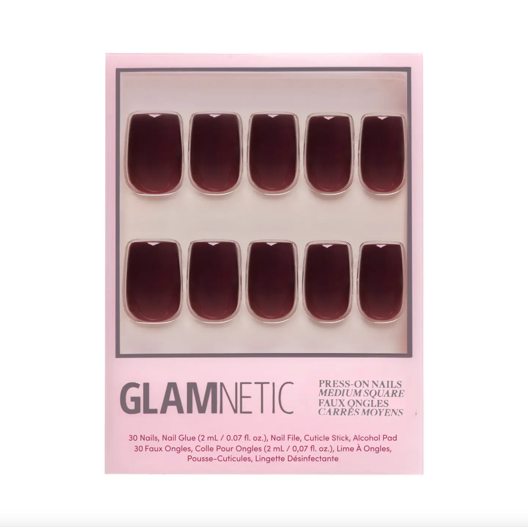 Cherry Mocha Press-On Nails | Medium Square