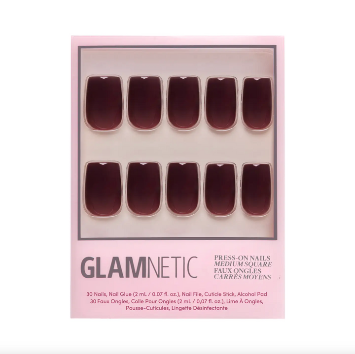 Cherry Mocha Press-On Nails | Medium Square