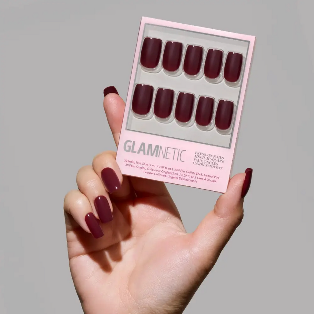 Cherry Mocha Press-On Nails | Medium Square