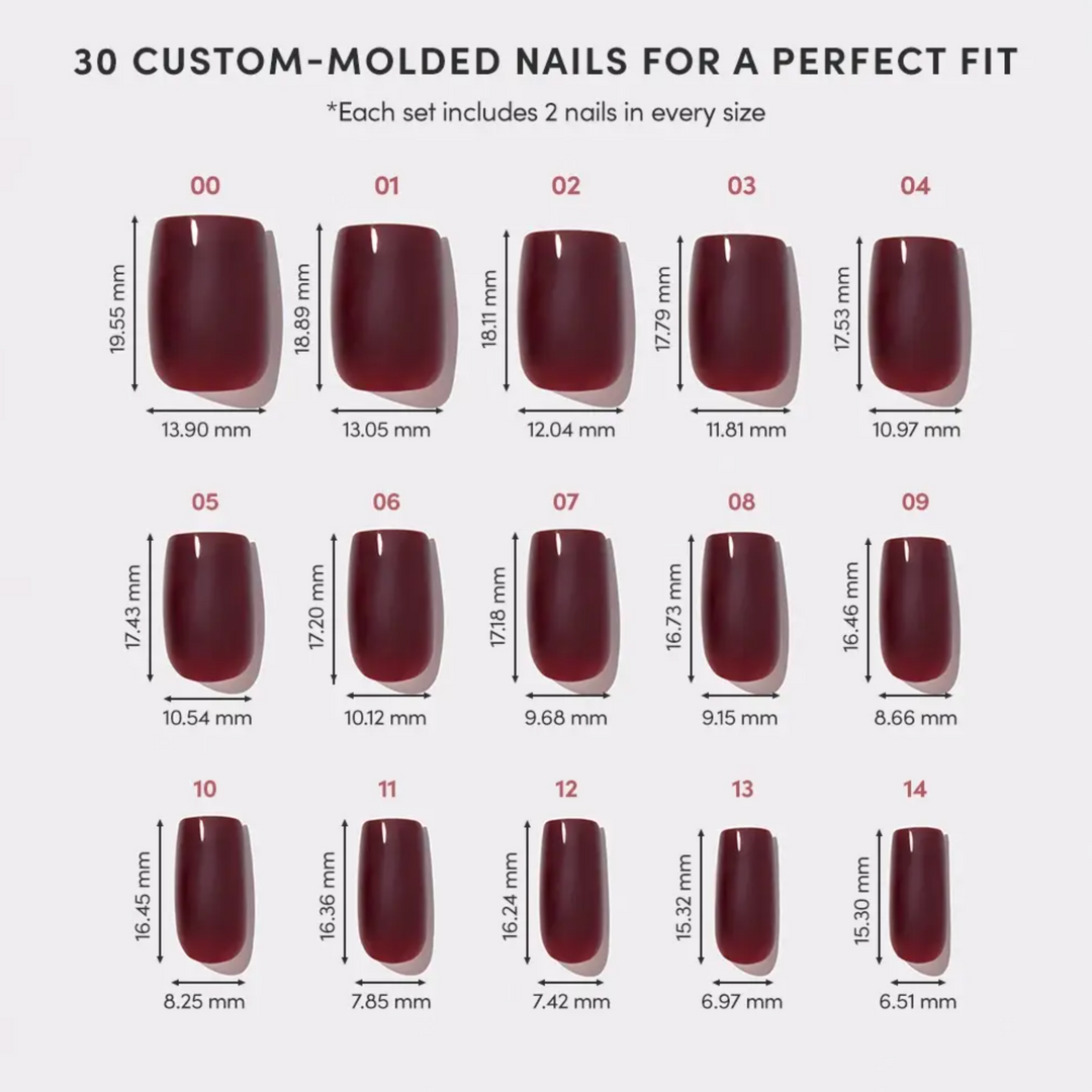 Cherry Mocha Press-On Nails | Medium Square