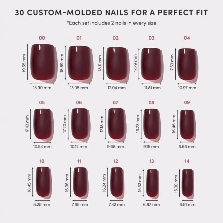 Cherry Mocha Press-On Nails | Medium Square