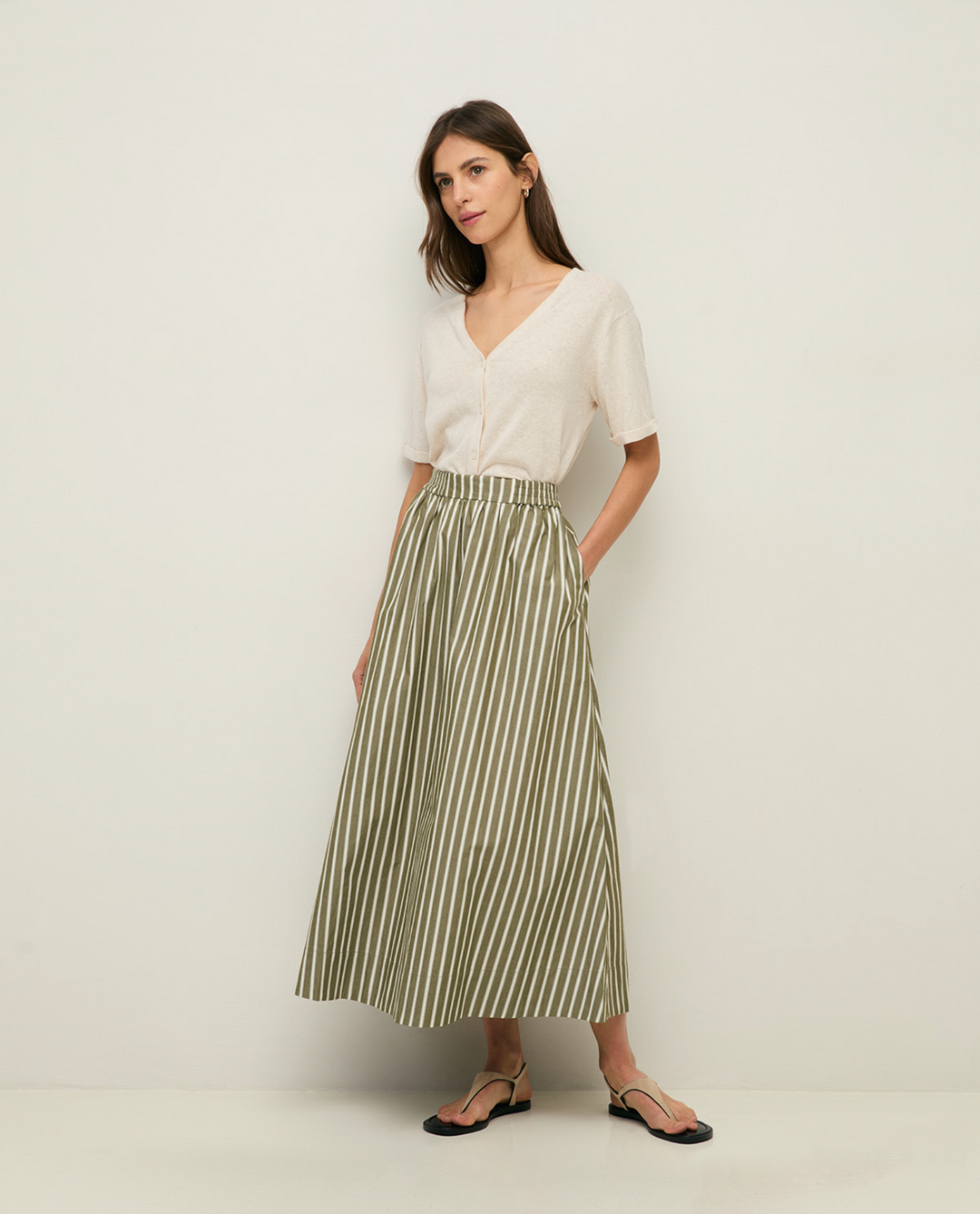 Midi Poplin Skirt