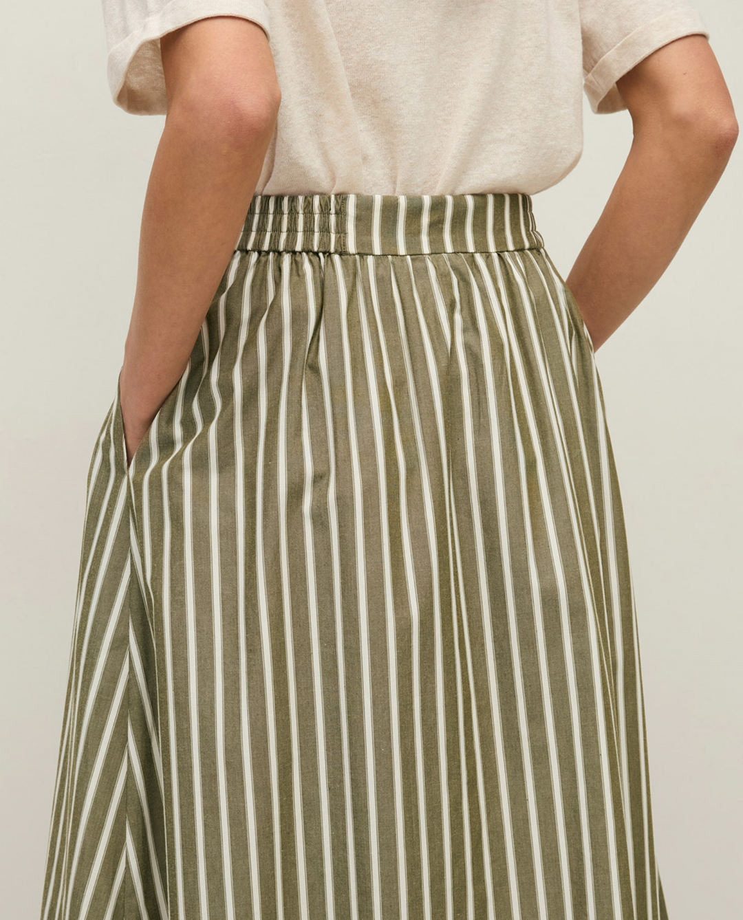 Midi Poplin Skirt