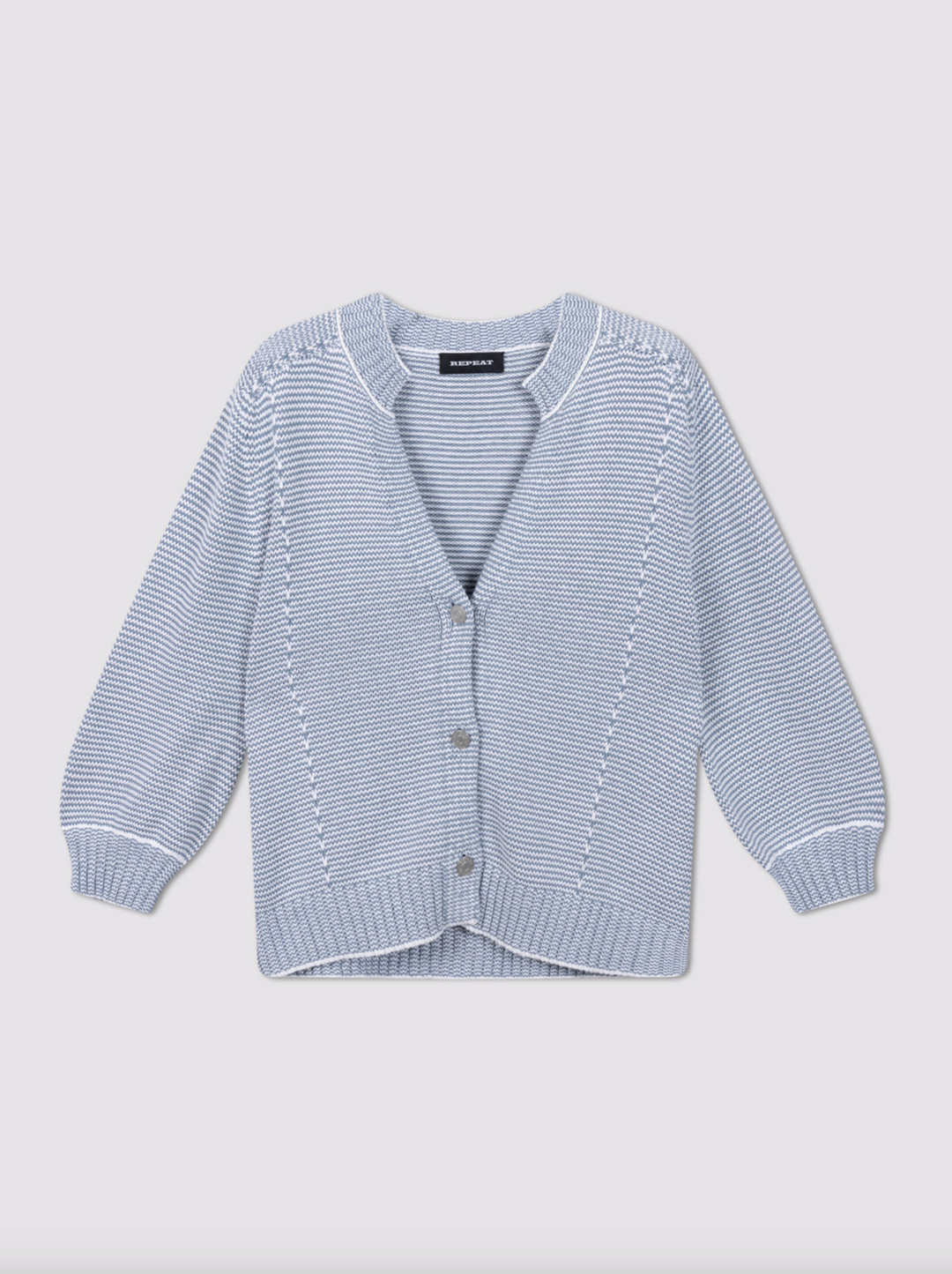 Two-tone Cotton Stripe Cardigan