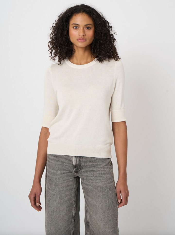 Fine Knit Cotton Blend Sweater