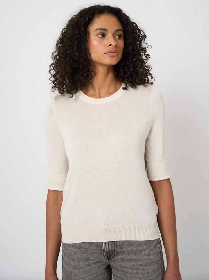 Fine Knit Cotton Blend Sweater