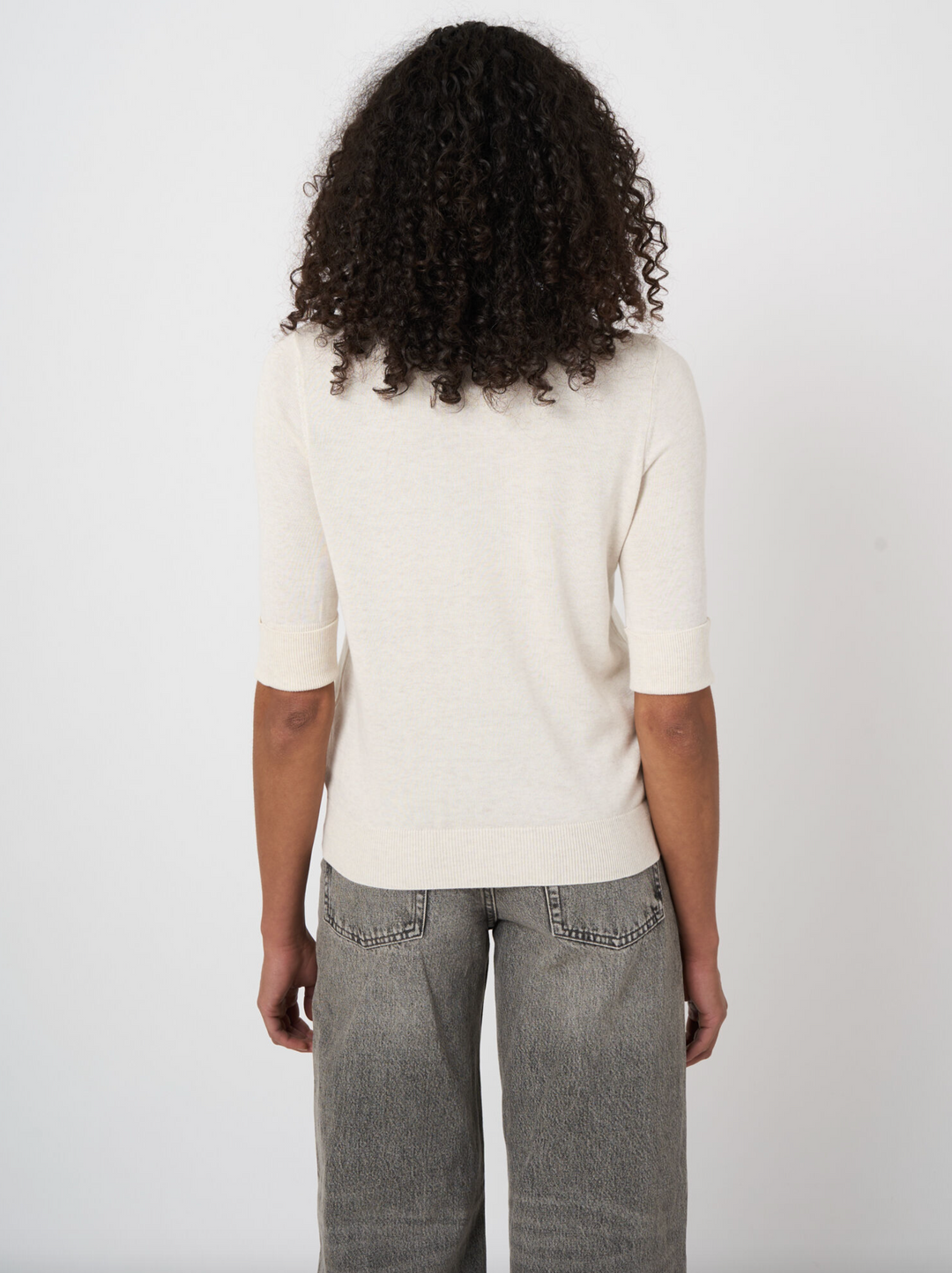 Fine Knit Cotton Blend Sweater