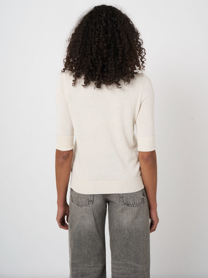 Fine Knit Cotton Blend Sweater