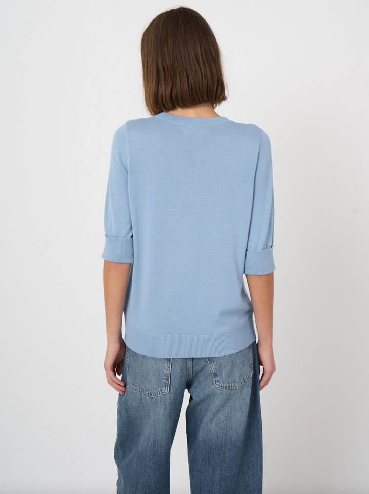 Fine Knit Cotton Blend Sweater