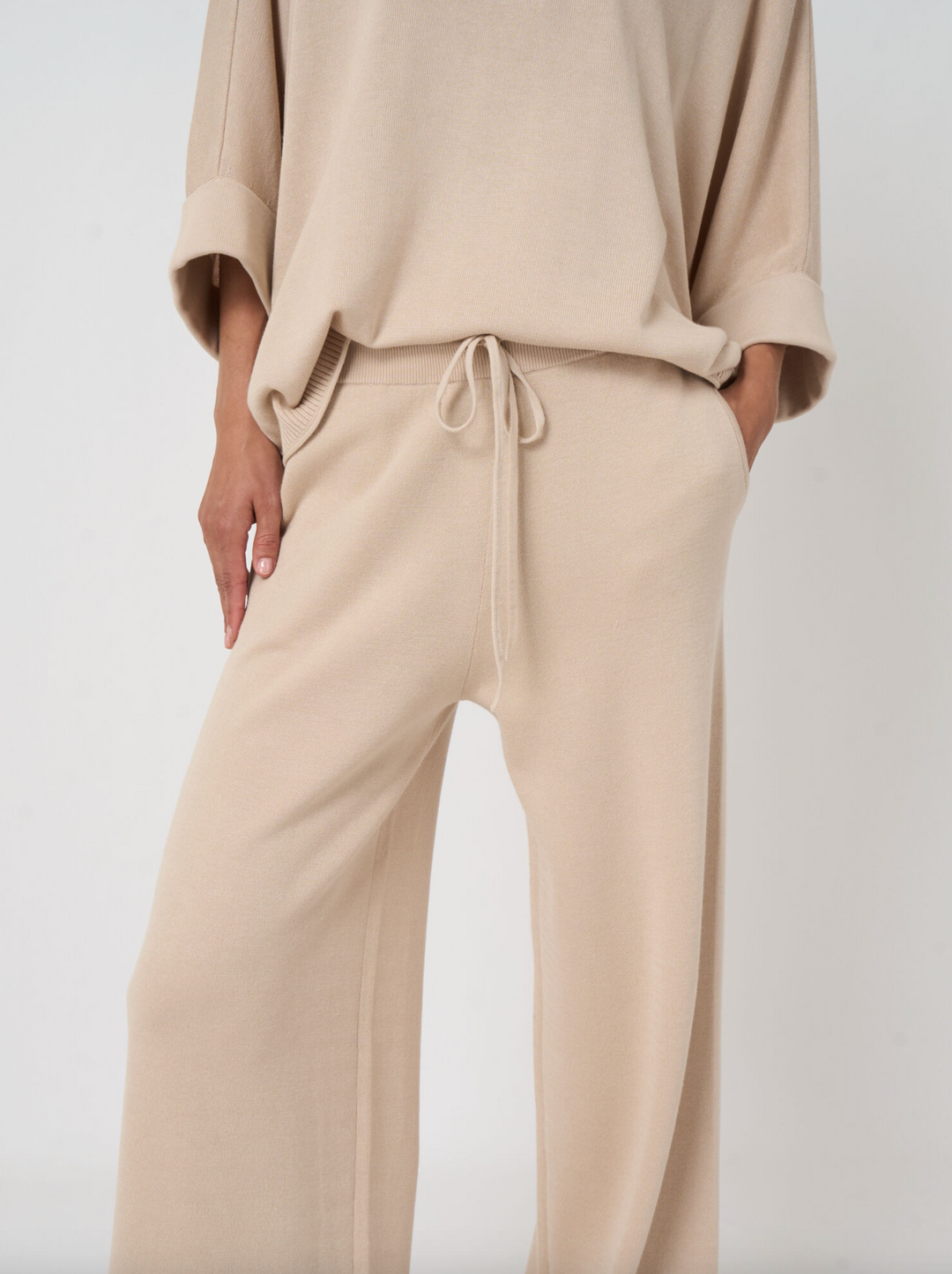 Fine Knit Wide Leg Pants