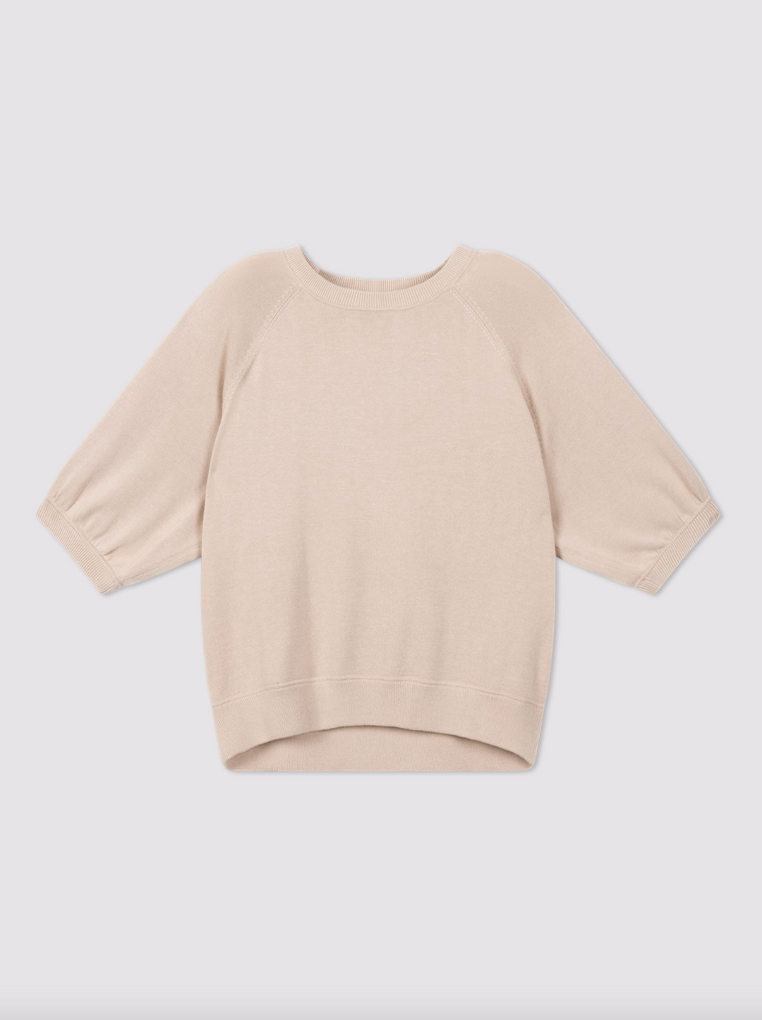 Fine Knit Pleated Sleeves Top