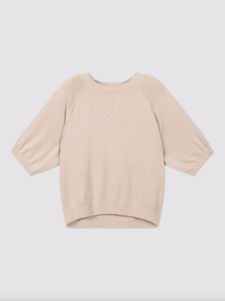 Fine Knit Pleated Sleeves Top