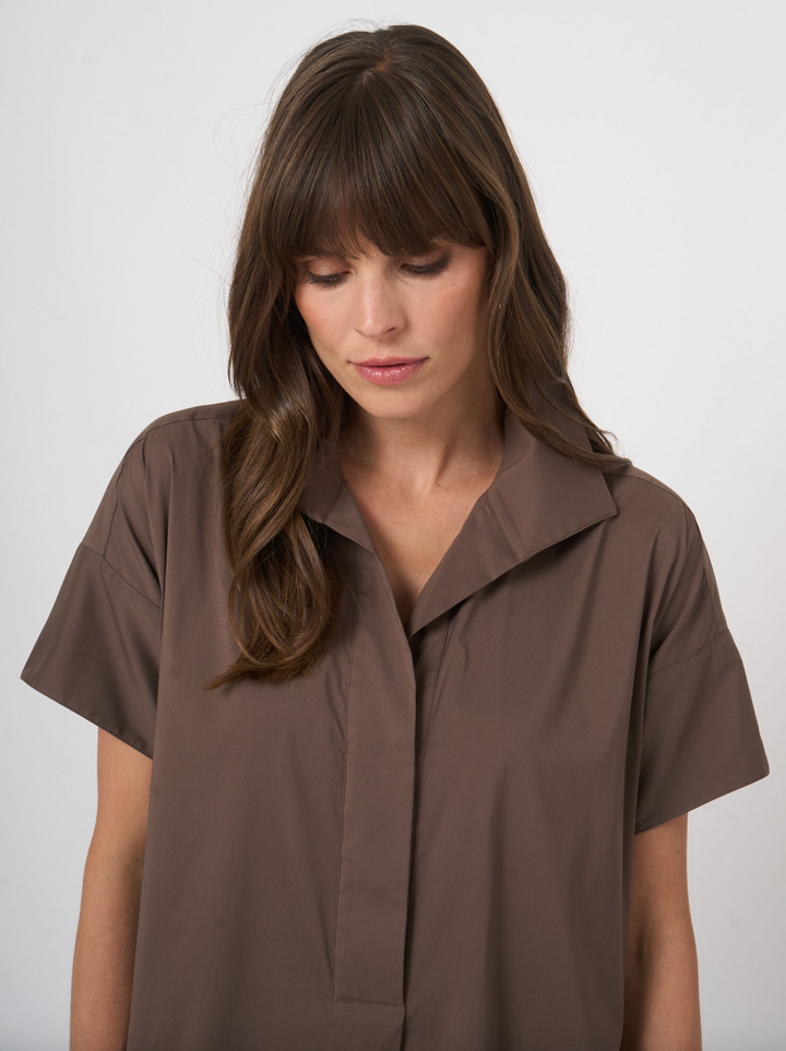 Stretch Poplin A-line Dress