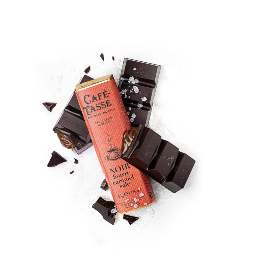 Dark chocolate bar with Salted Caramel