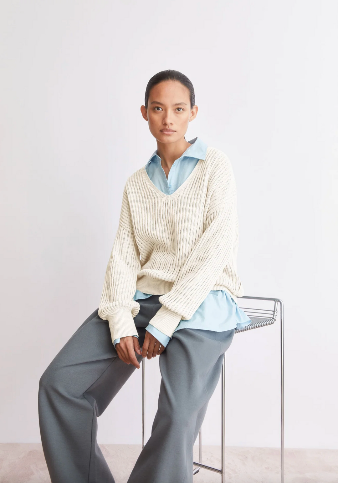 Linen Blend Knit Sweater