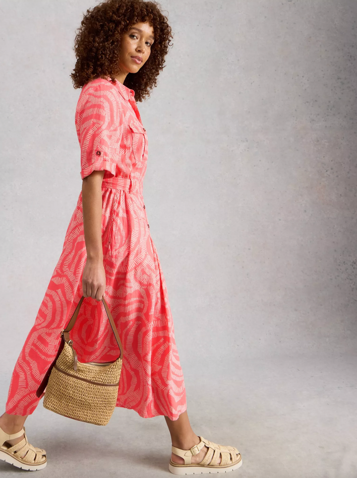 Tiff Linen Blend Shirt Dress