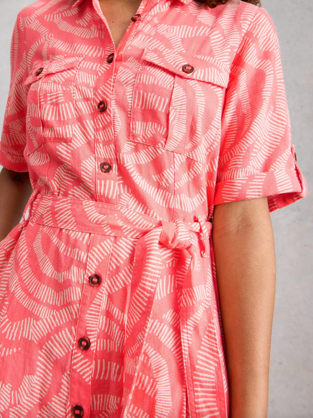 Tiff Linen Blend Shirt Dress