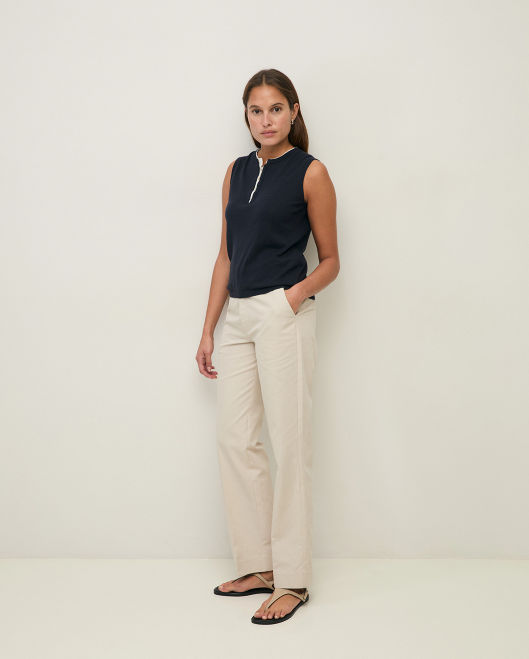 Henley Collar Top