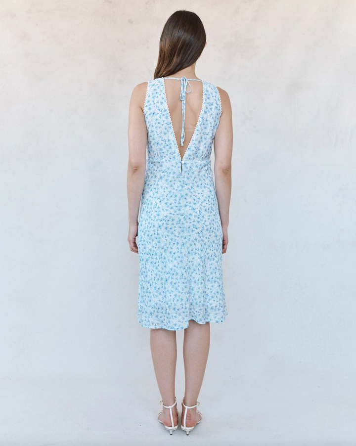 Tie Back Bias Midi dress