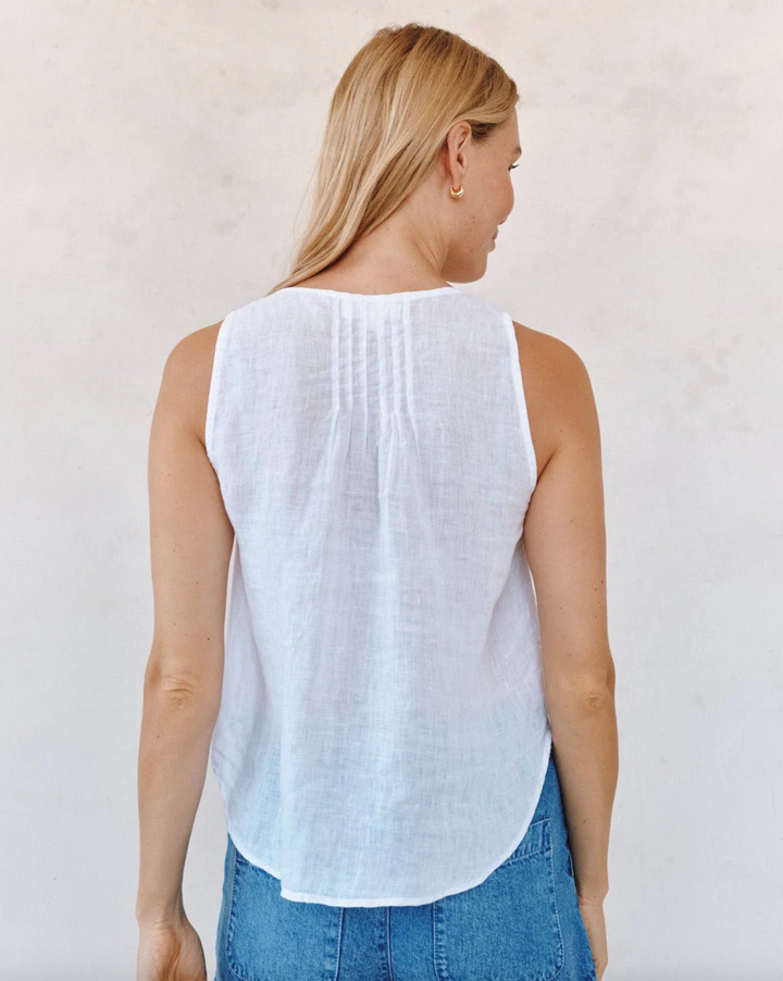 Sleeveless Pintuck V-Neck Top