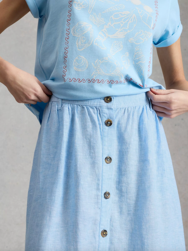 Riley Linen Midi Skirt
