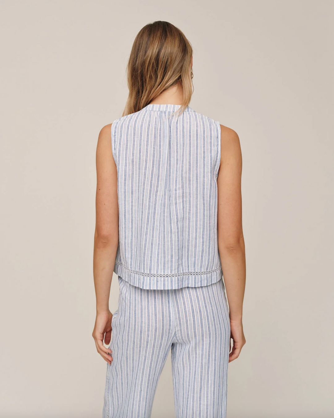 Sleeveless Button Front
