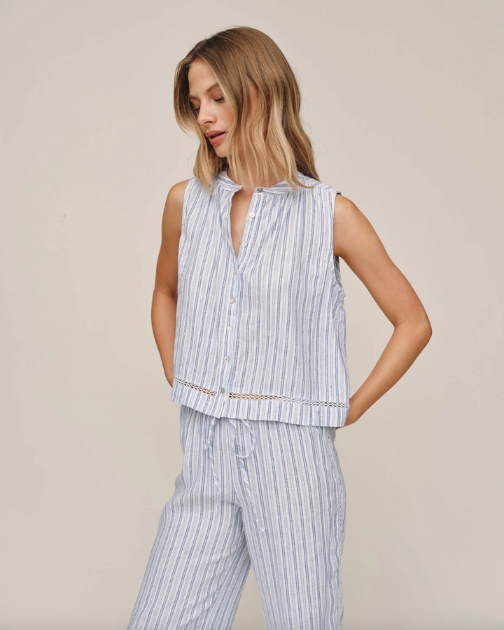 Sleeveless Button Front