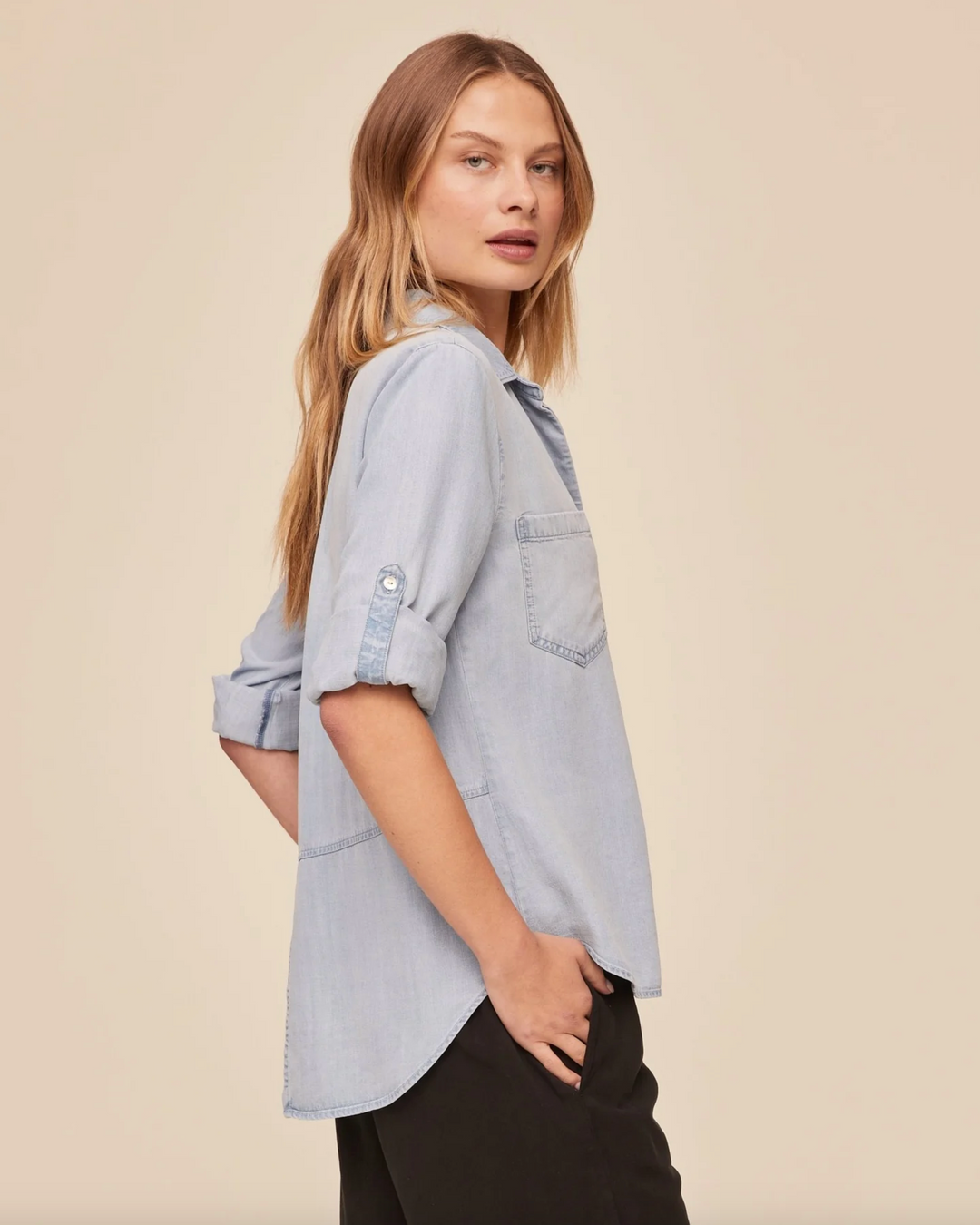 Split Back Button Down