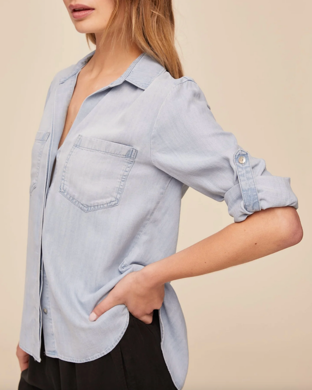 Split Back Button Down