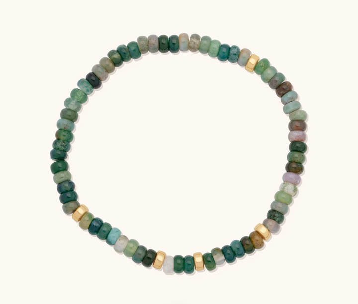 Green Agate Gemstone Bracelet